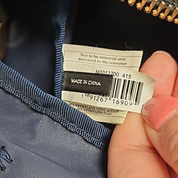 Marc Jacobs New York THE BIKER NYLON BACKPACK in navy with black/gold accents main image 8